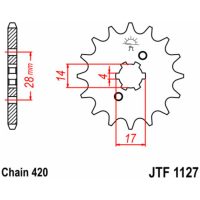 Steel Standard Front Sprocket 1127 - 420 JT SPROCKETS