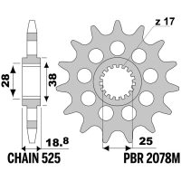 Steel Standard Front Sprocket - 525 PBR