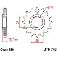 Steel Standard Front Sprocket 743 - 530 JT SPROCKETS