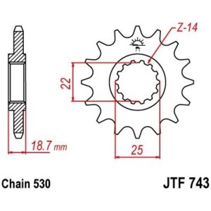 Steel Standard Front Sprocket 743 - 530 JT SPROCKETS