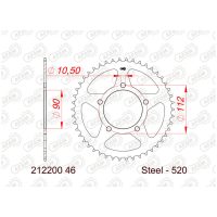 Steel Standard Rear Sprocket 212200 - 520 Afam