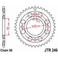 Steel Standard Rear Sprocket 246 - 530 JT SPROCKETS