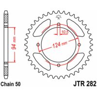 Steel Standard Rear Sprocket 282 - 530 JT SPROCKETS