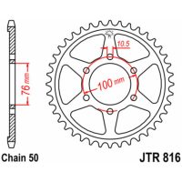 Steel Standard Rear Sprocket 816 - 530 JT SPROCKETS