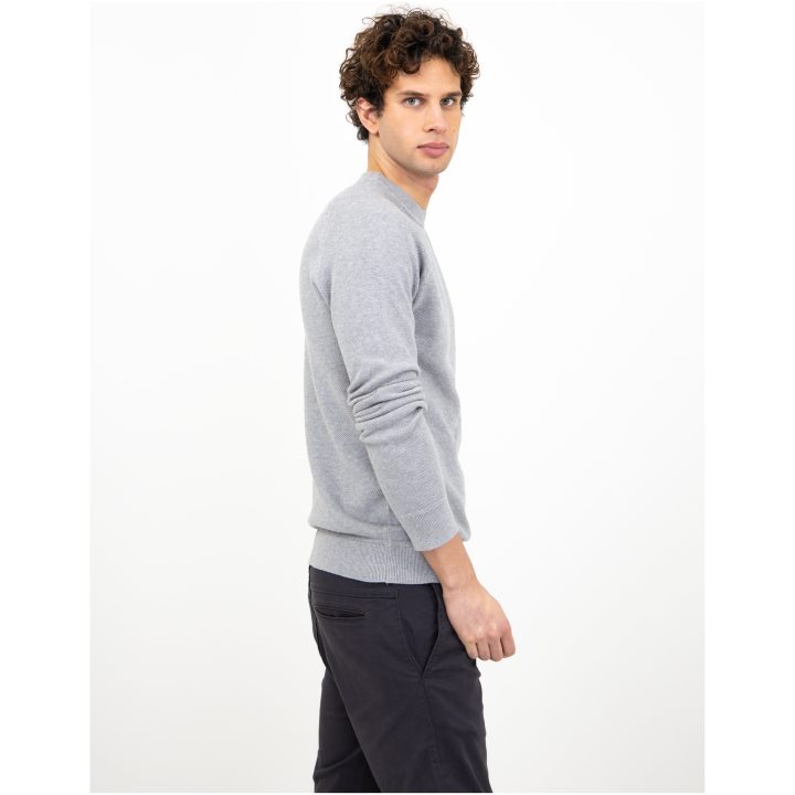 Stickad tröja Ashland Casual Gråmelerad James Harvest – billede 3