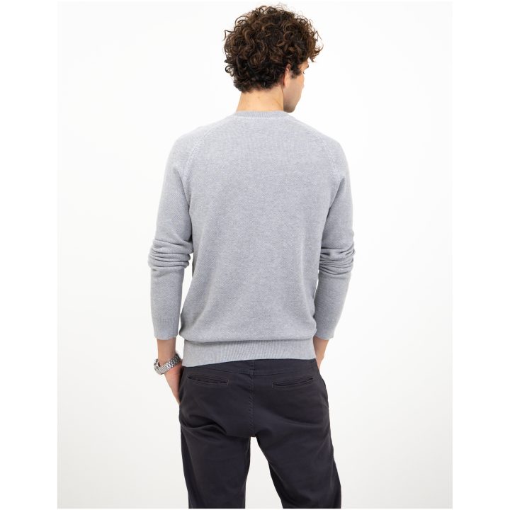 Stickad tröja Ashland Casual Gråmelerad James Harvest – billede 4