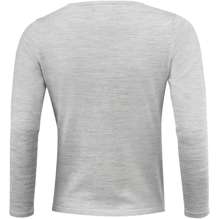 Stickad tröja Dam Merino U Ljusgrå melerad J.Harvest & Frost XS – billede 2