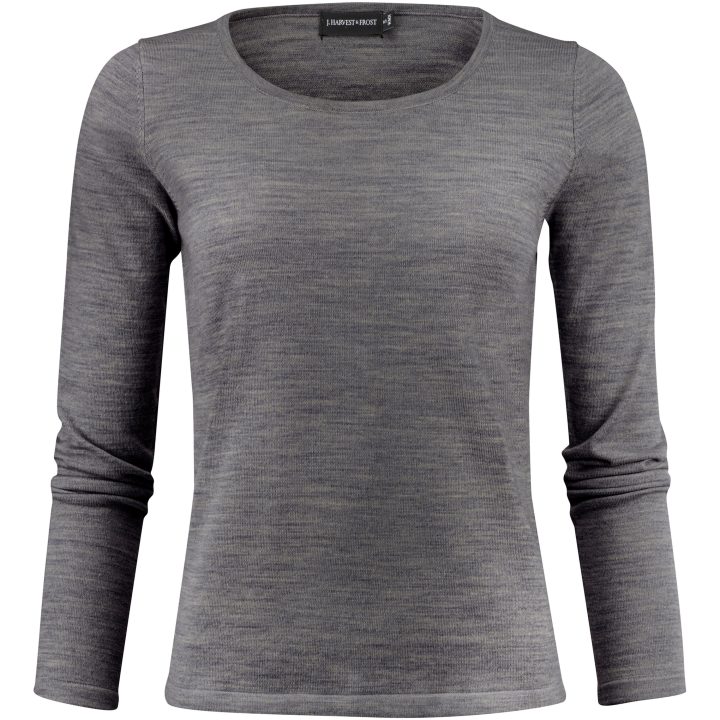 Stickad tröja Dam Merino U Mörkgrå melerad J.Harvest & Frost XS – billede 2