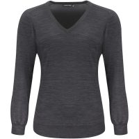 Stickad tröja Dam Merino V Mörkgrå melerad J.Harvest & Frost