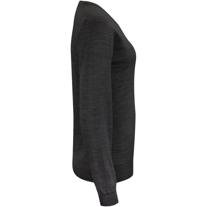 Stickad tröja Dam Merino V Mörkgrå melerad J.Harvest & Frost XS – billede 4
