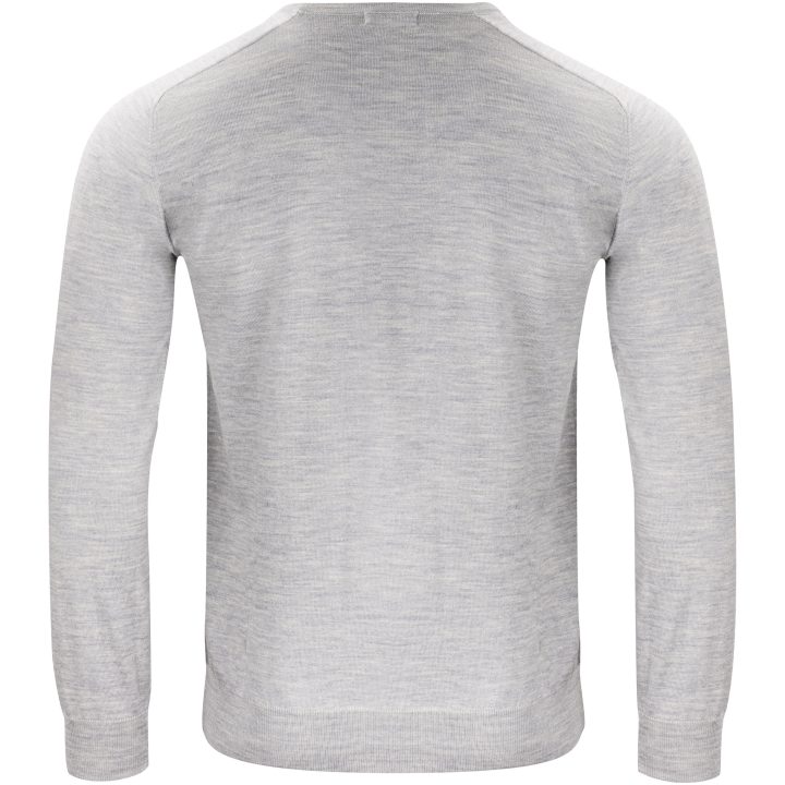 Stickad tröja Merino U Ljusgrå melerad J.Harvest & Frost s – billede 2