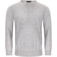 Stickad tröja Merino U Ljusgrå melerad J.Harvest & Frost