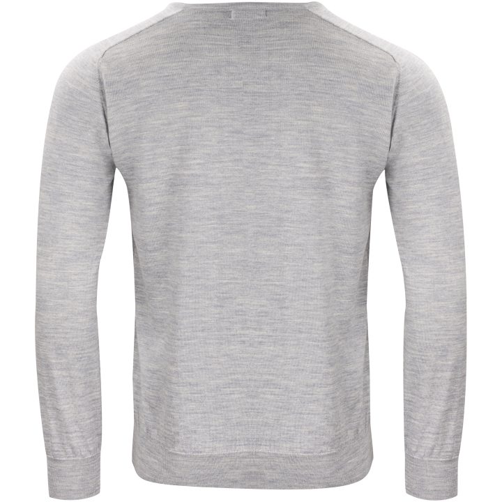 Stickad tröja Merino V Ljusgrå melerad J.Harvest & Frost s – billede 2