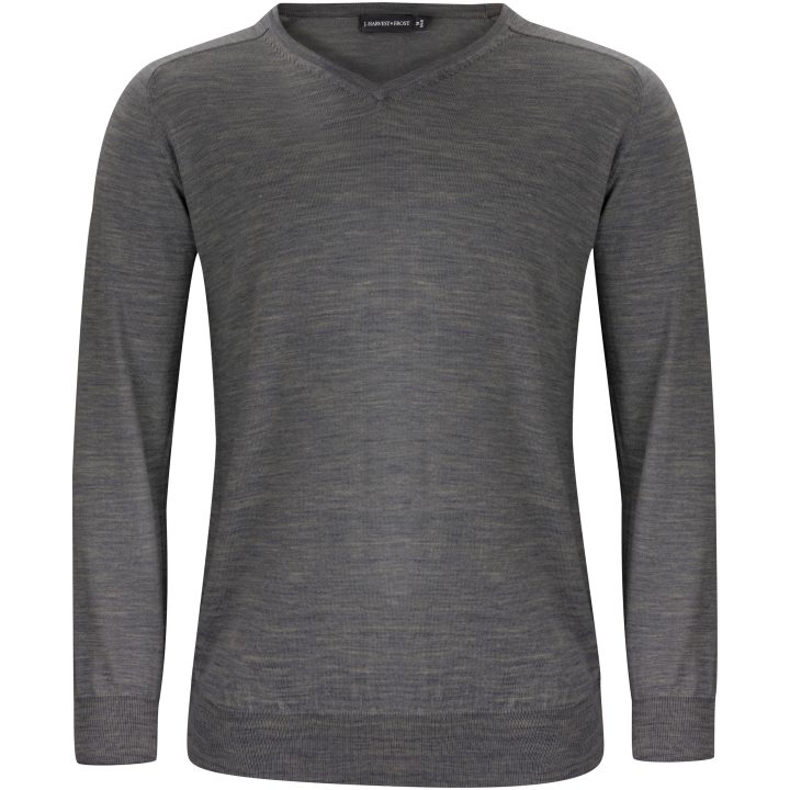 Stickad tröja Merino V Mörkgrå melerad J.Harvest & Frost s – billede 2
