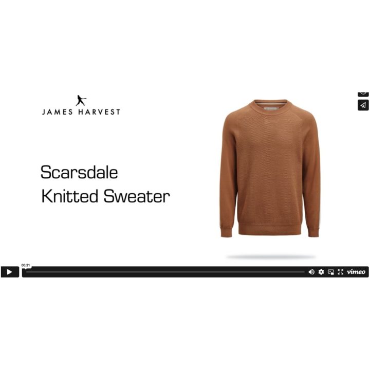 Stickad tröja Scarsdale Svart James Harvest – billede 8
