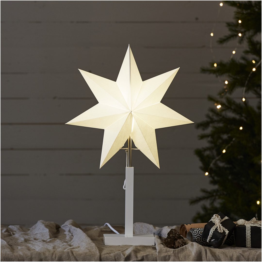 Stjerne på fod Karo Hvid Star Trading 52 cm / Hvid fod – billede 4