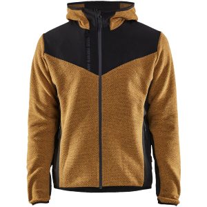 Strikket jakke gul/sort 59402536 Blåkläder