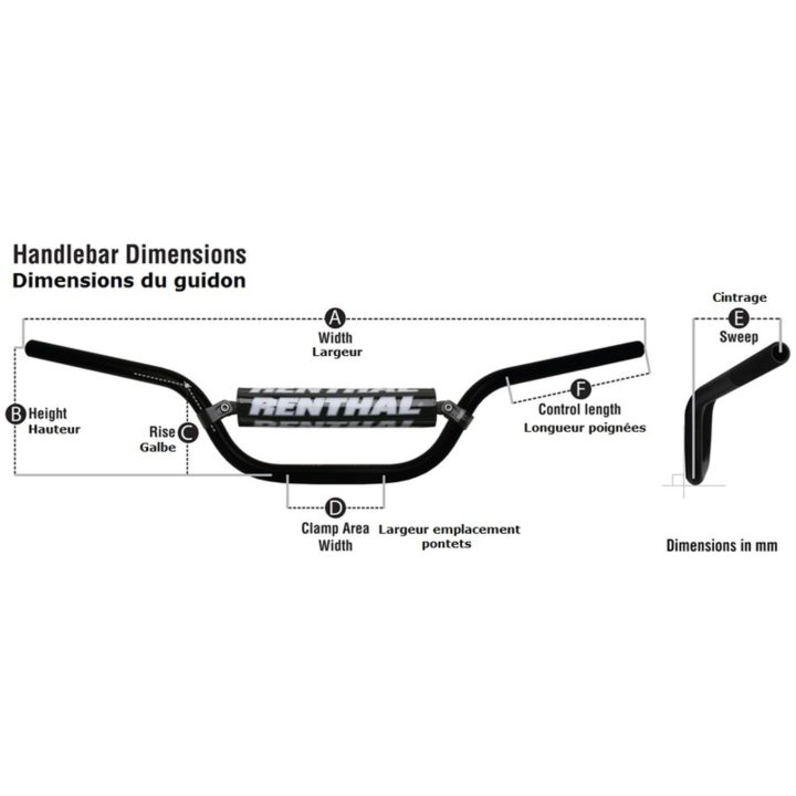 Styr MX 7/8 Aluminium Sort RENTHAL – billede 2