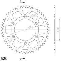 Supersprox Rear Sprocket Alu RAL-210:48 Black
