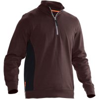 Sweatshirt 1/2-lynlås 5401 Practical Brun/Sort Jobman