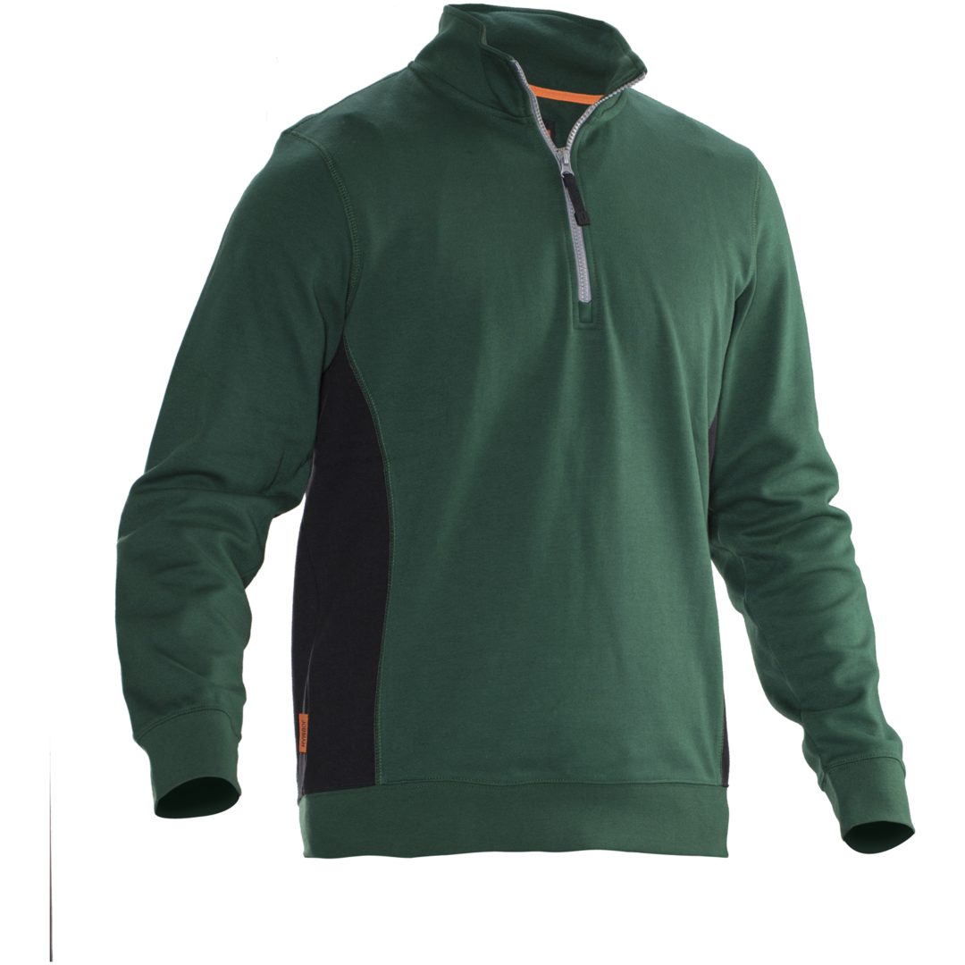 Sweatshirt 1/2-lynlås 5401 Practical Skovgrøn/Sort Jobman XXXL