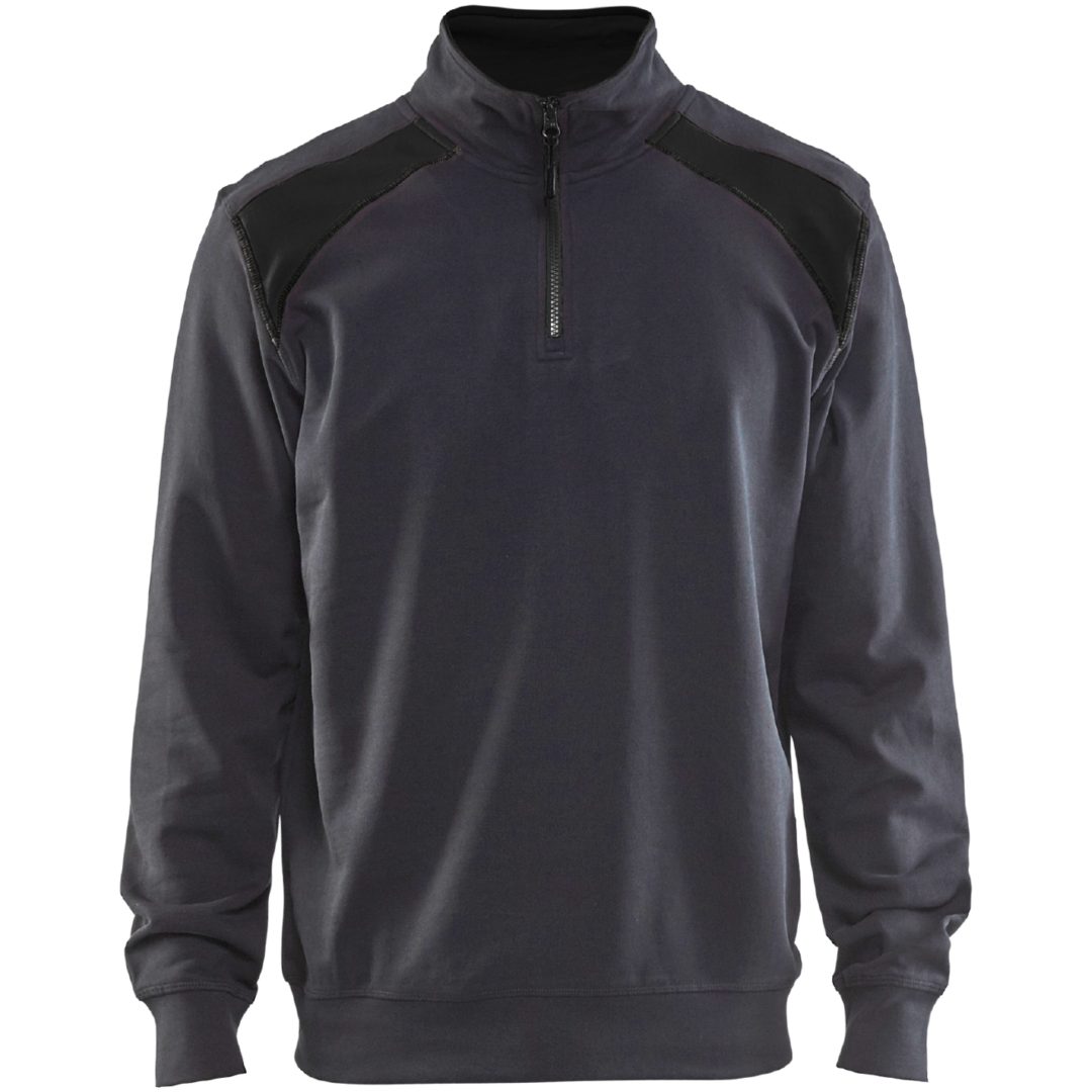 Sweatshirt 33531158 Grå / Sort BLÅKLÄDER TRØJE 33531158 MELLEMGRÅ XS
