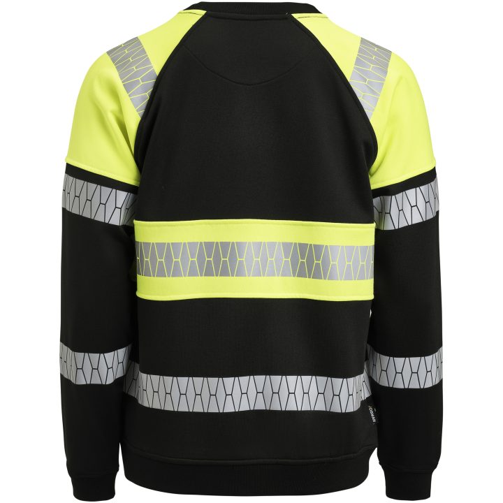 Sweatshirt 5224 Varsel Svart Gul Jobman – billede 3