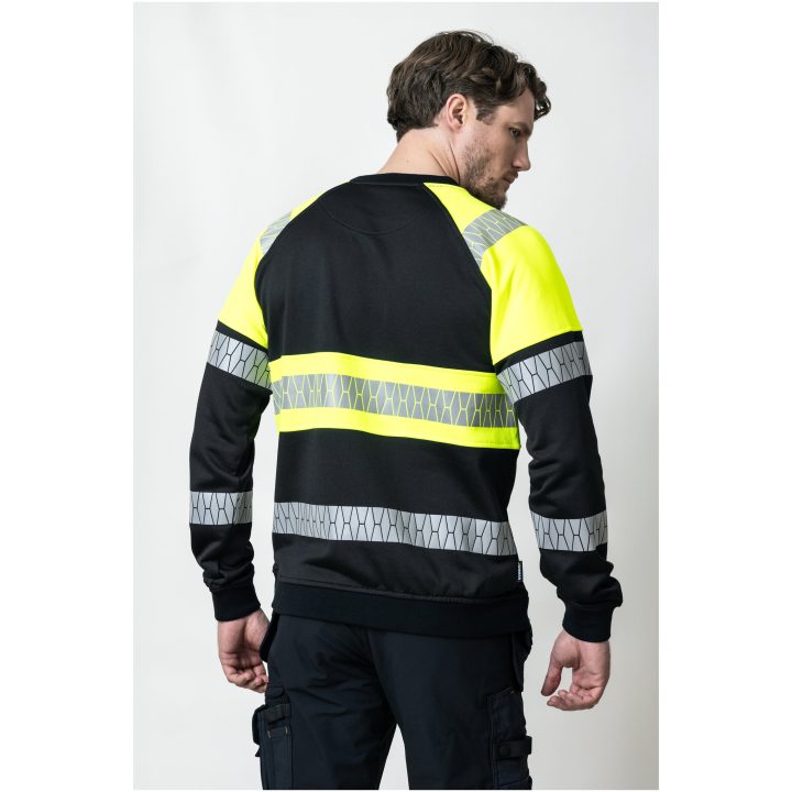 Sweatshirt 5224 Varsel Svart Gul Jobman – billede 7