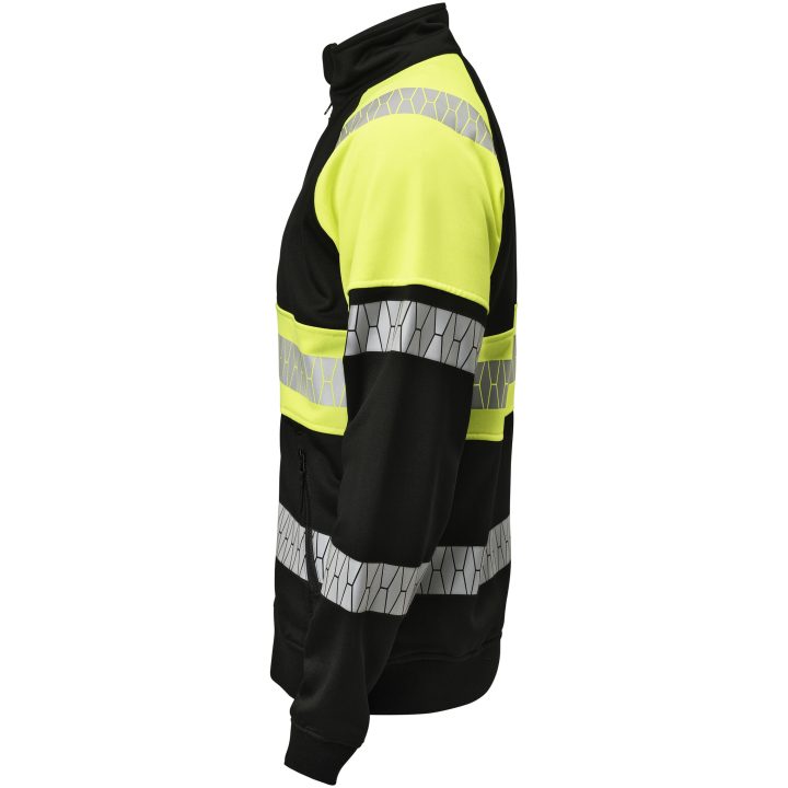 Sweatshirt 5225 Hel-Zip Varsel Svart Gul Jobman – billede 2