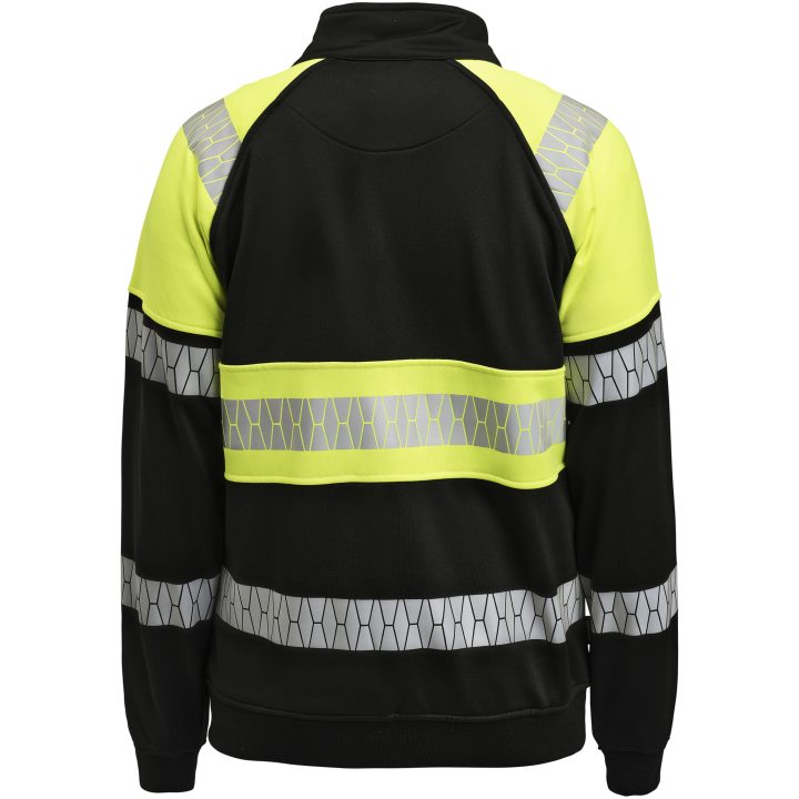 Sweatshirt 5225 Hel-Zip Varsel Svart Gul Jobman – billede 3