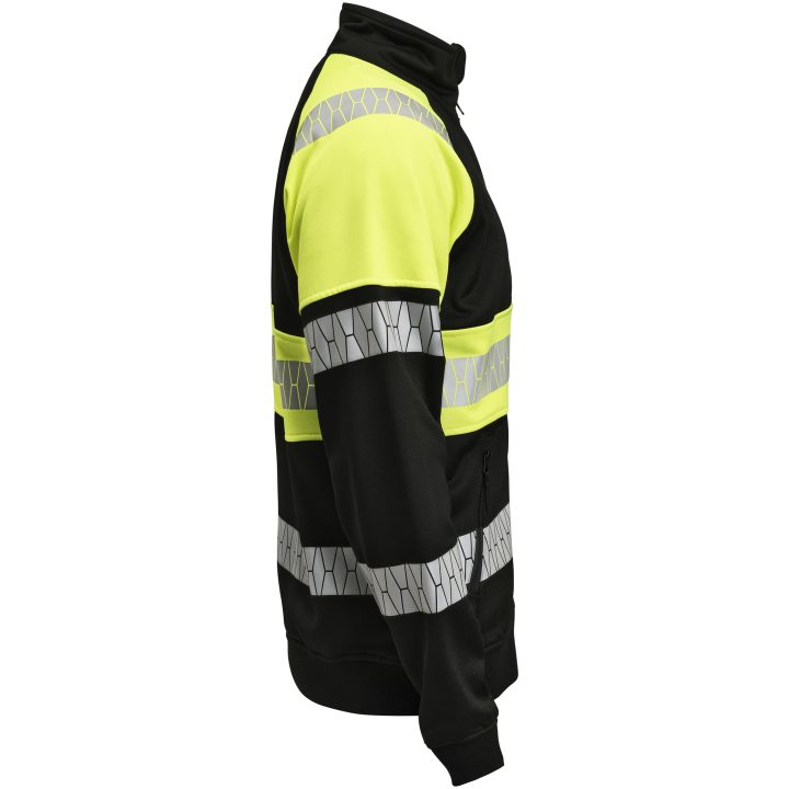 Sweatshirt 5225 Hel-Zip Varsel Svart Gul Jobman – billede 4