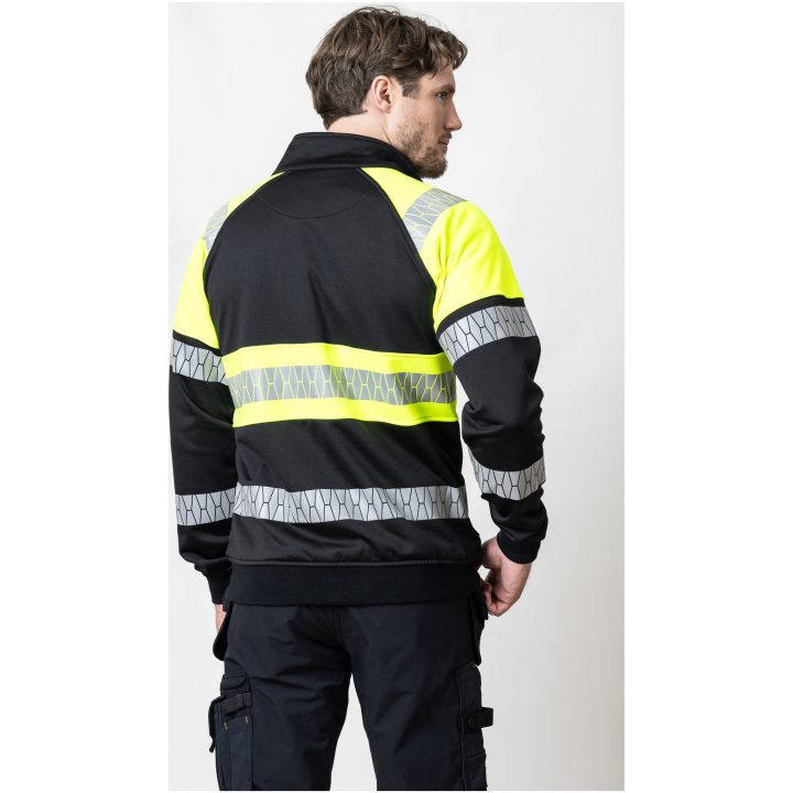 Sweatshirt 5225 Hel-Zip Varsel Svart Gul Jobman – billede 7