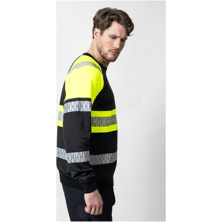 Sweatshirt 5225 Hel-Zip Varsel Svart Gul Jobman – billede 8