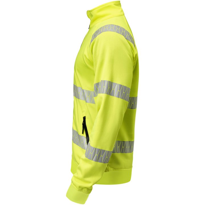 Sweatshirt 5325 Hel-Zip Varselgul Varsel gul Jobman – billede 2