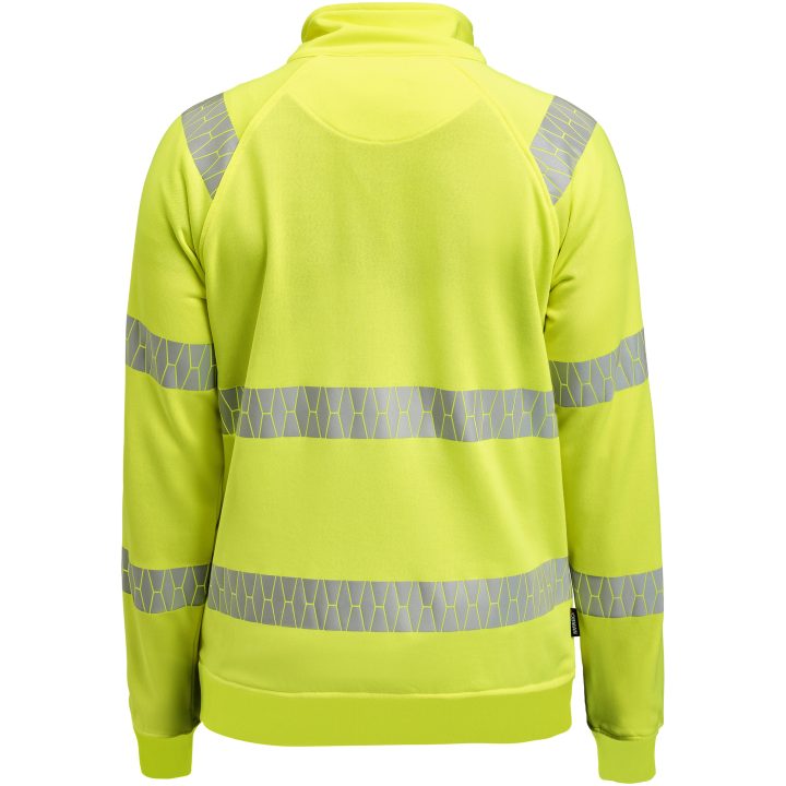 Sweatshirt 5325 Hel-Zip Varselgul Varsel gul Jobman – billede 3