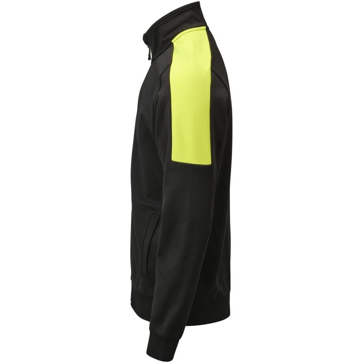 Sweatshirt 5403 Hel-Zip Svart gul Jobman – billede 2