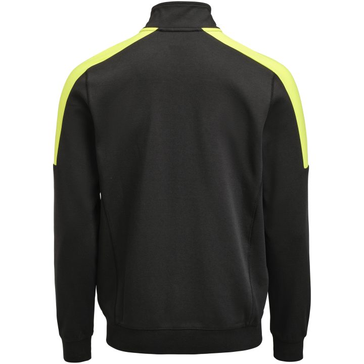Sweatshirt 5403 Hel-Zip Svart gul Jobman – billede 3