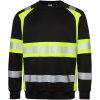 Sweatshirt 602 Rundhals Sort/Fluor Gul Top Swede XS – miniature 1