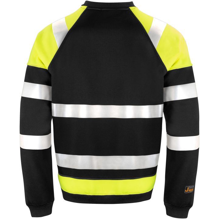 Sweatshirt Varsel 5124 Technical Sort/Gul Jobman Medium – billede 2