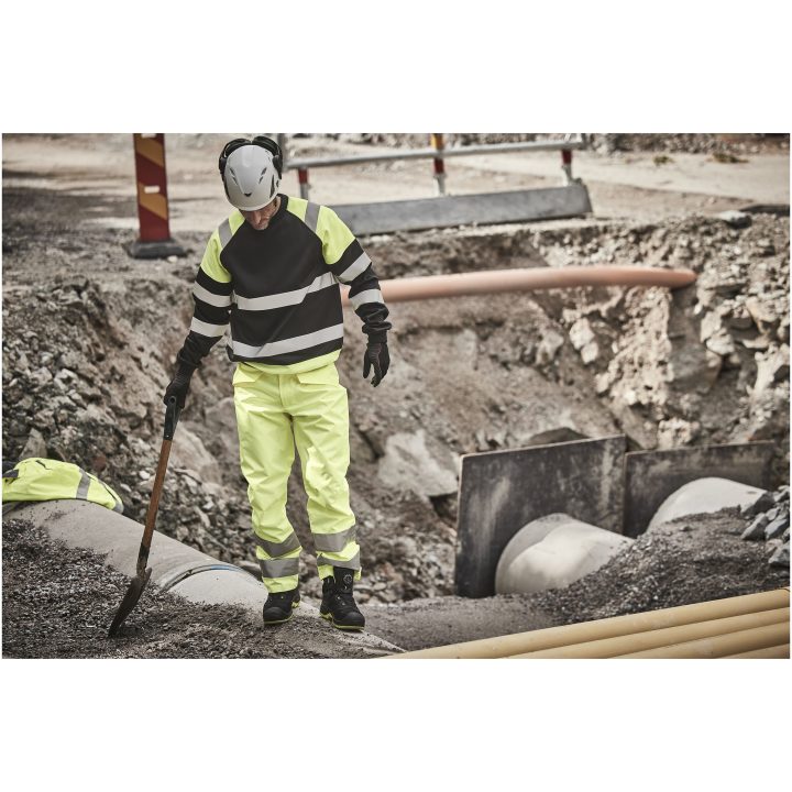Sweatshirt Varsel 5124 Technical Sort/Gul Jobman Medium – billede 8