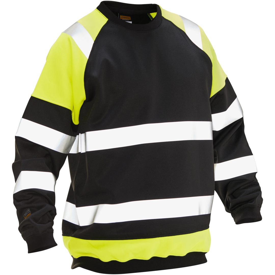 Sweatshirt Varsel 5124 Technical Sort/Gul Jobman XXXL