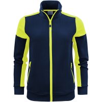 Sweatshirtjacka Dam Prime Marinblå/neongul Printer PRIME