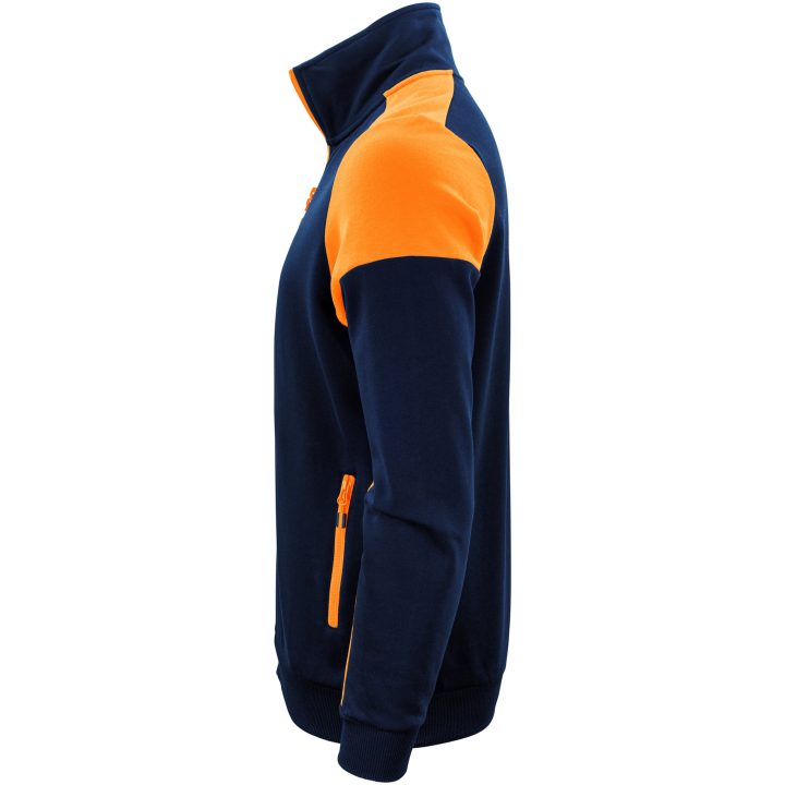 Sweatshirtjacka Marinblå/neonorange Printer PRIME s – billede 3