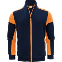 Sweatshirtjacka Marinblå/neonorange Printer PRIME