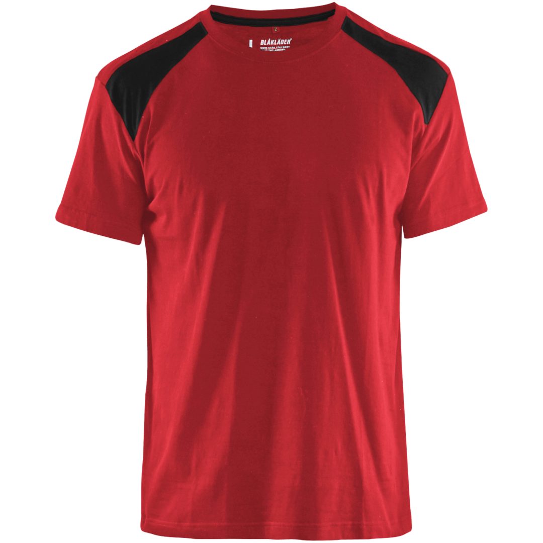 T-shirt 33791042 Rød / Sort BLÅKLÄDER T-SHIRT 33791042 RØD/SORT XS