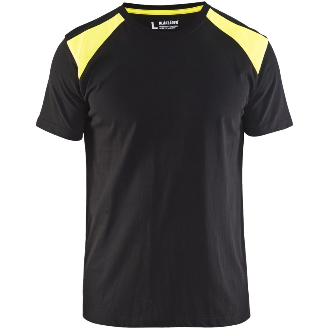 T-shirt 33791042 Sort / Gul BLÅKLÄDER T-SHIRT 33791042 SORT/GUL XS