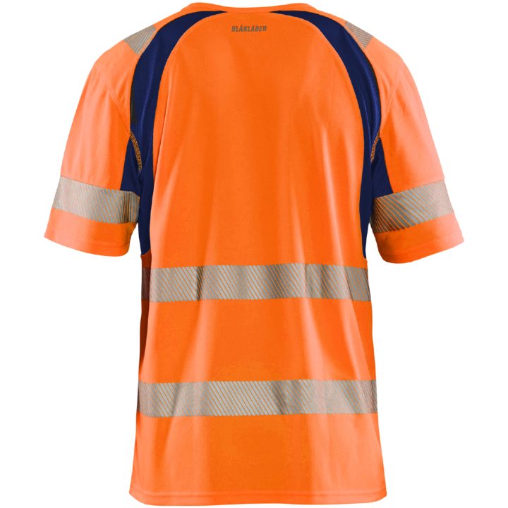 T-shirt 33971013 Hi-vis orange/Navy BLÅKLÄDER T-shirt 33971013 ORANG/MAR XS – billede 2