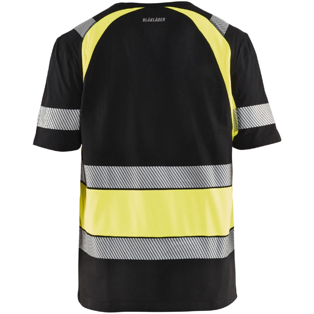 T-shirt 34211030 Sort / Hivisgul BLÅKLÄDER T-SHIRT 34211030 SORT/GUL XS – billede 2