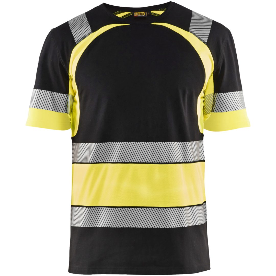 T-shirt 34211030 Sort / Hivisgul BLÅKLÄDER T-SHIRT 34211030 SORT/GUL XS