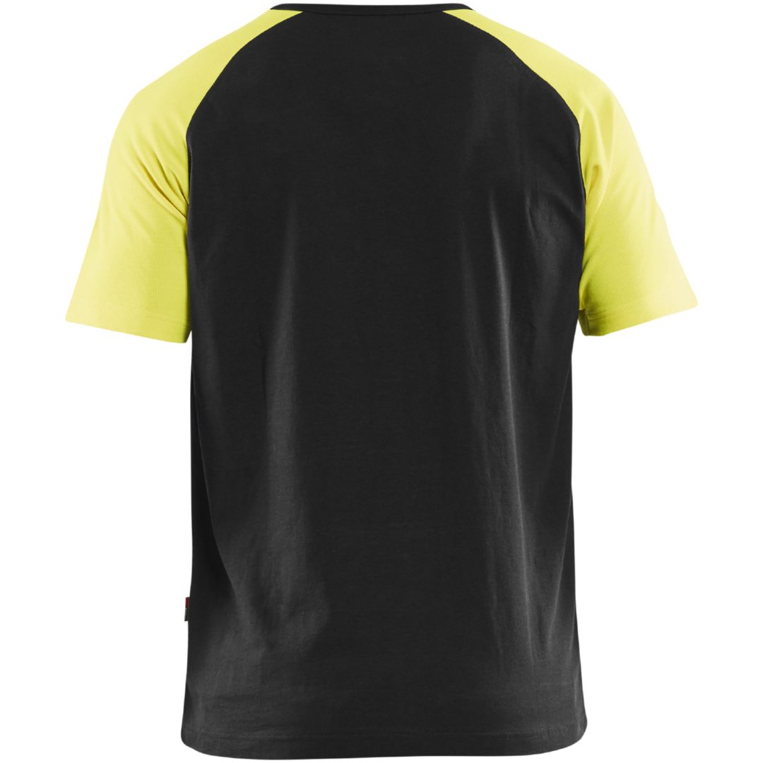 T-shirt 35151030 Sort / Hivisgul BLÅKLÄDER T-SHIRT 35151030 SORT/GUL XS – billede 2